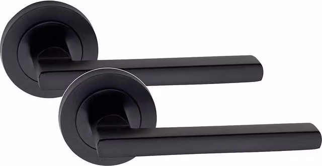 Golden Grace Matt Black Door Handle Set