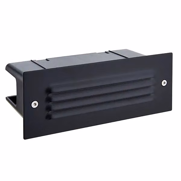 Netlighting Seina Integrated LED Outdoor Recessed Wall Light in Textured Black, IP44 Rated – 2
