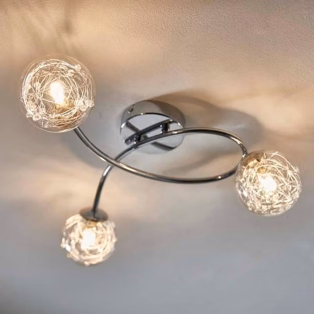 Pagazzi Jaymie 3-Light Chrome Semi-Flush Ceiling Light in Silver