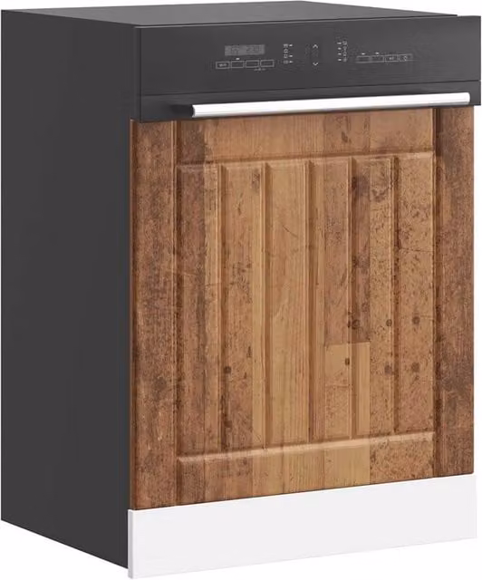 Berkfield Home Lucca Dishwasher Panel in Old Wood Brown, Engineered Wood, W: 67.0 cm, H: 60.0 cm