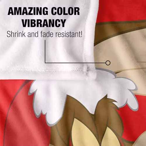 LOGOVISION Looney Tunes Wile E. Coyote Santa Hat Super Soft Fleece Throw Blanket, Multicolour, W: 152 cm, D: 127 cm – 3
