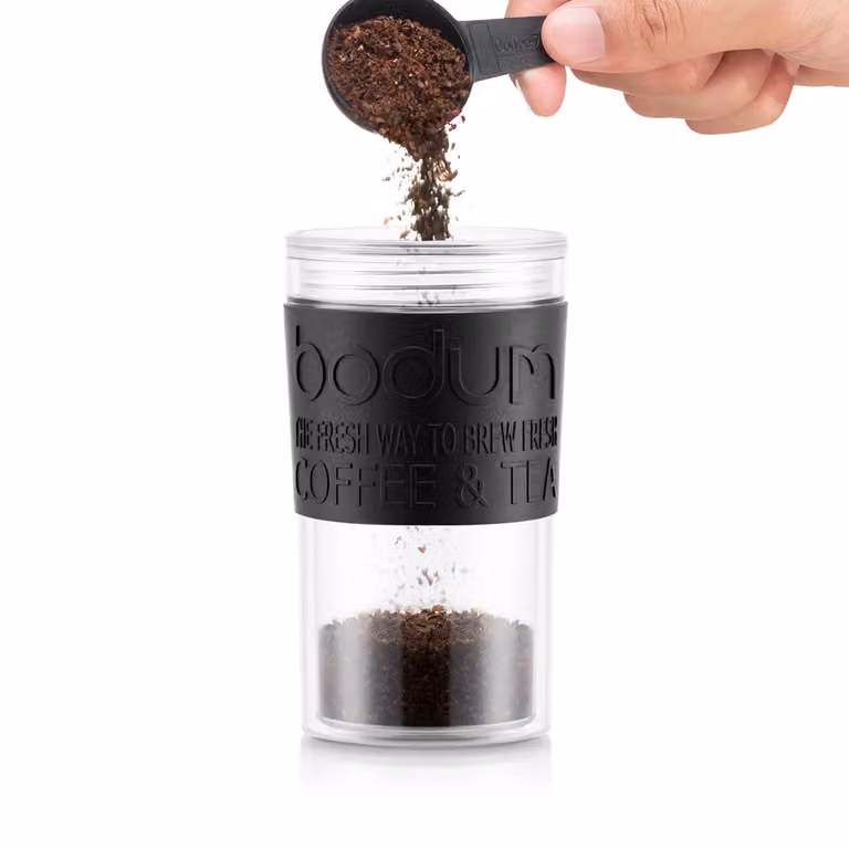 Bodum Travel Press Set Coffee Maker with Extra Lid in Off-White