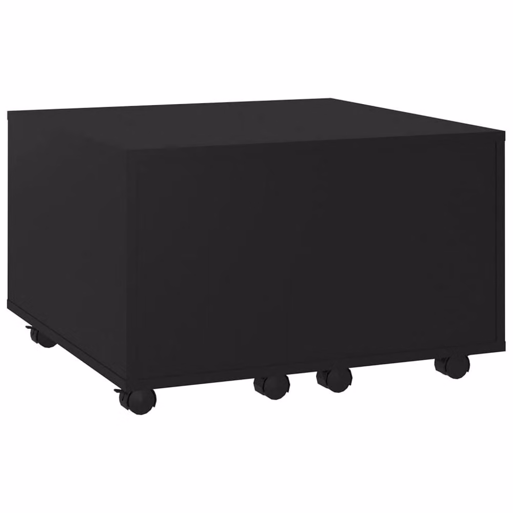 Berkfield Home Modern Black Square Coffee Table in Composite Wood W/D/H: 60 x 60 x 38 cm – 3