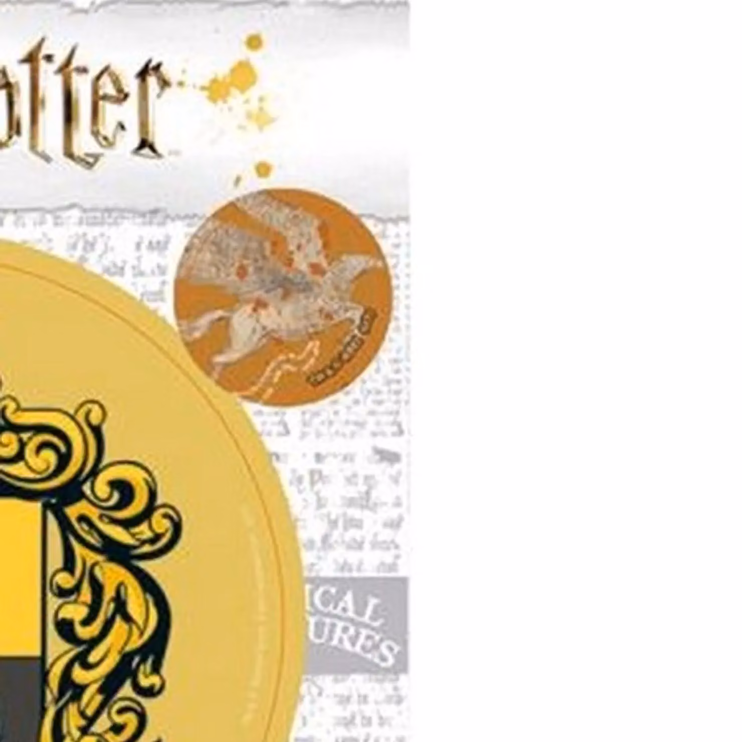 Harry Potter Hufflepuff Round Adhesive Vinyl Stickers in Yellow (Pack of 5) – 2
