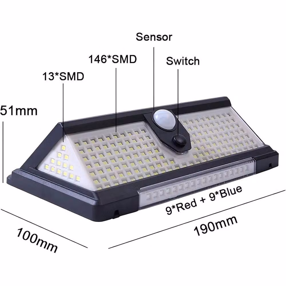 KORVIXA Solar LED Outdoor Motion Sensor Wall Light, Black, Diameter: 25 cm, Height: 19 cm – 2