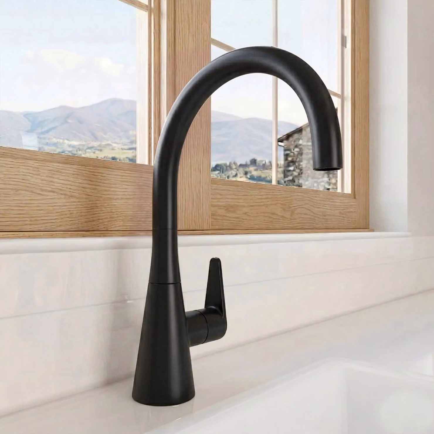 Balterley Situla Single Lever Kitchen Mono Mixer Tap in Matt Black – 5