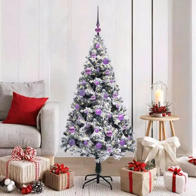 Berkfield Home Artificial Green Christmas Tree with 150 LEDs and Stand, Height: 150 cm