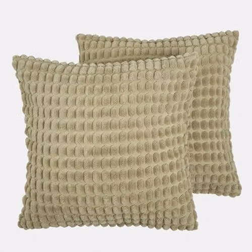 OHS 4 Pack Bobble Textured Cushion Covers in Green, W/D/H: 45 x 45 x 45 cm – 5
