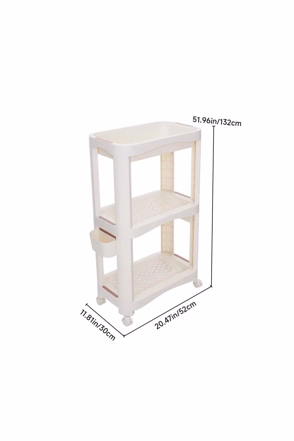 H&O Direct 3-Tier White Plastic Playroom Storage Cart for Children – 2
