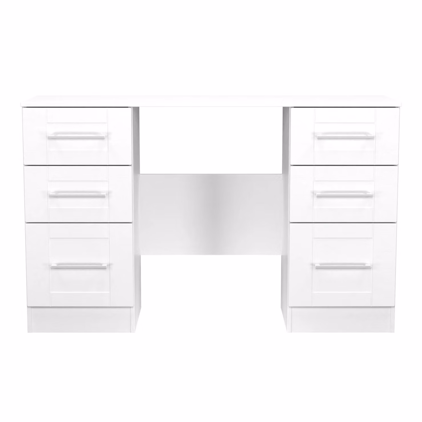2 U Ripon Ready Assembled 6 Drawer Kneehole Desk in White – 2