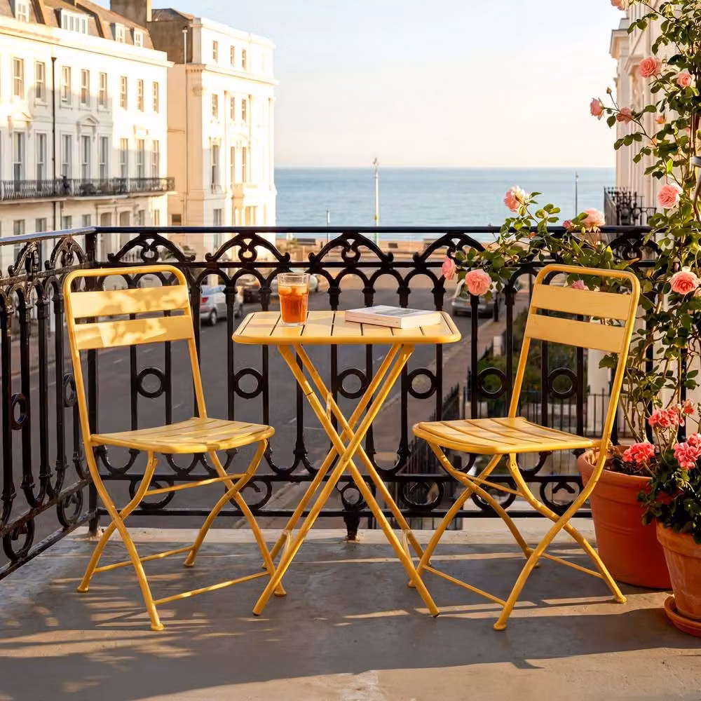 Artemis Home Colourways Vibrant Folding Patio or Balcony Set in Yellow – 2