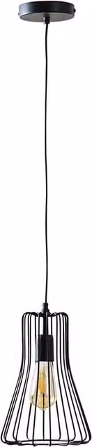 ValueLights Edmund Industrial Cone Pendant Ceiling Light in Matt Black
