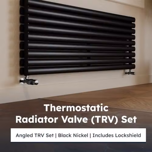 UK Radiators Talus Bold Angled Thermostatic Radiator Valve in Polished Black Brass, 1/2" x 15mm – 2