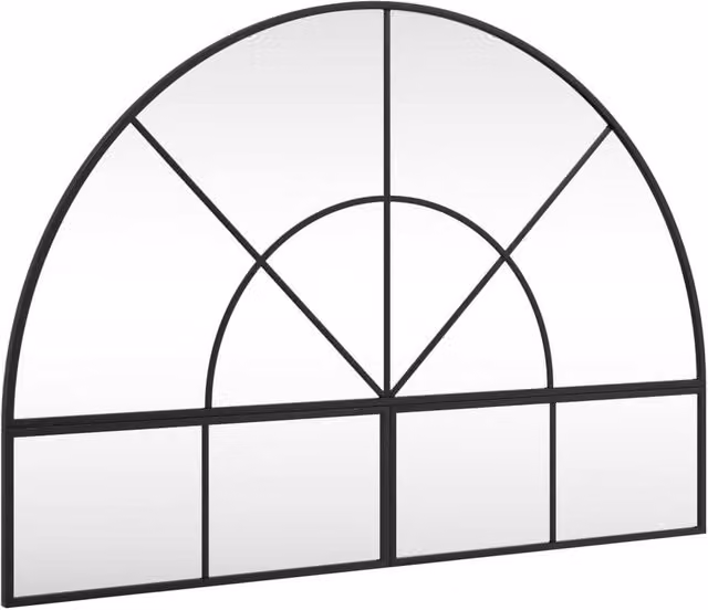 Berkfield Home Minimalist Arch Wall Mirror in Black, W: 100 cm, H: 70 cm