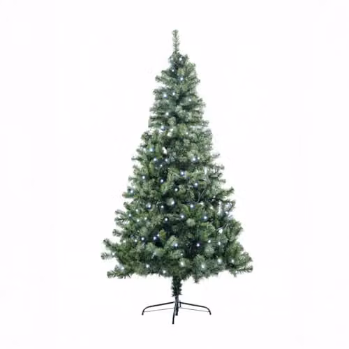 Shatchi Alaskan Pine Pre-Lit Artificial Christmas Tree with RGB LED Lights, Green