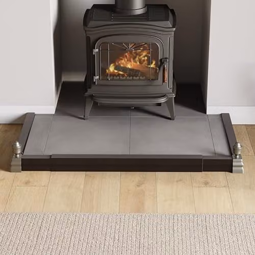 Fire Vida Metal Fire Fender in Black and Silver, W/D/H: 144 x 40 x 83 cm – 5