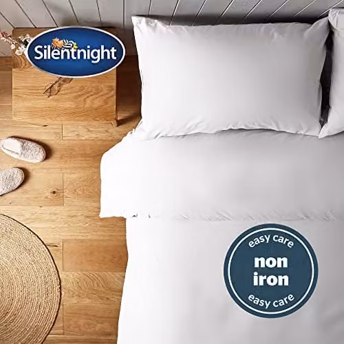 Silentnight Supersoft Microfibre Duvet Cover and Pillowcase Set, Double, White – 3