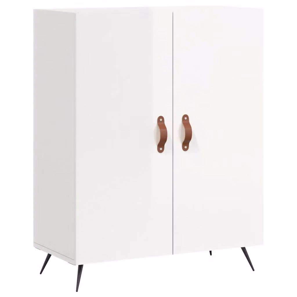 Berkfield Home High Gloss White Sideboard W: 69.5 cm, D: 34 cm, H: 90 cm – 2