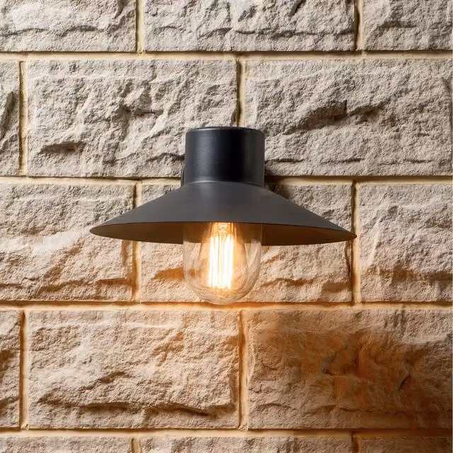 Pacific Lifestyle Modern Metal and Glass Outdoor Wall Light in Grey with Down Lighting