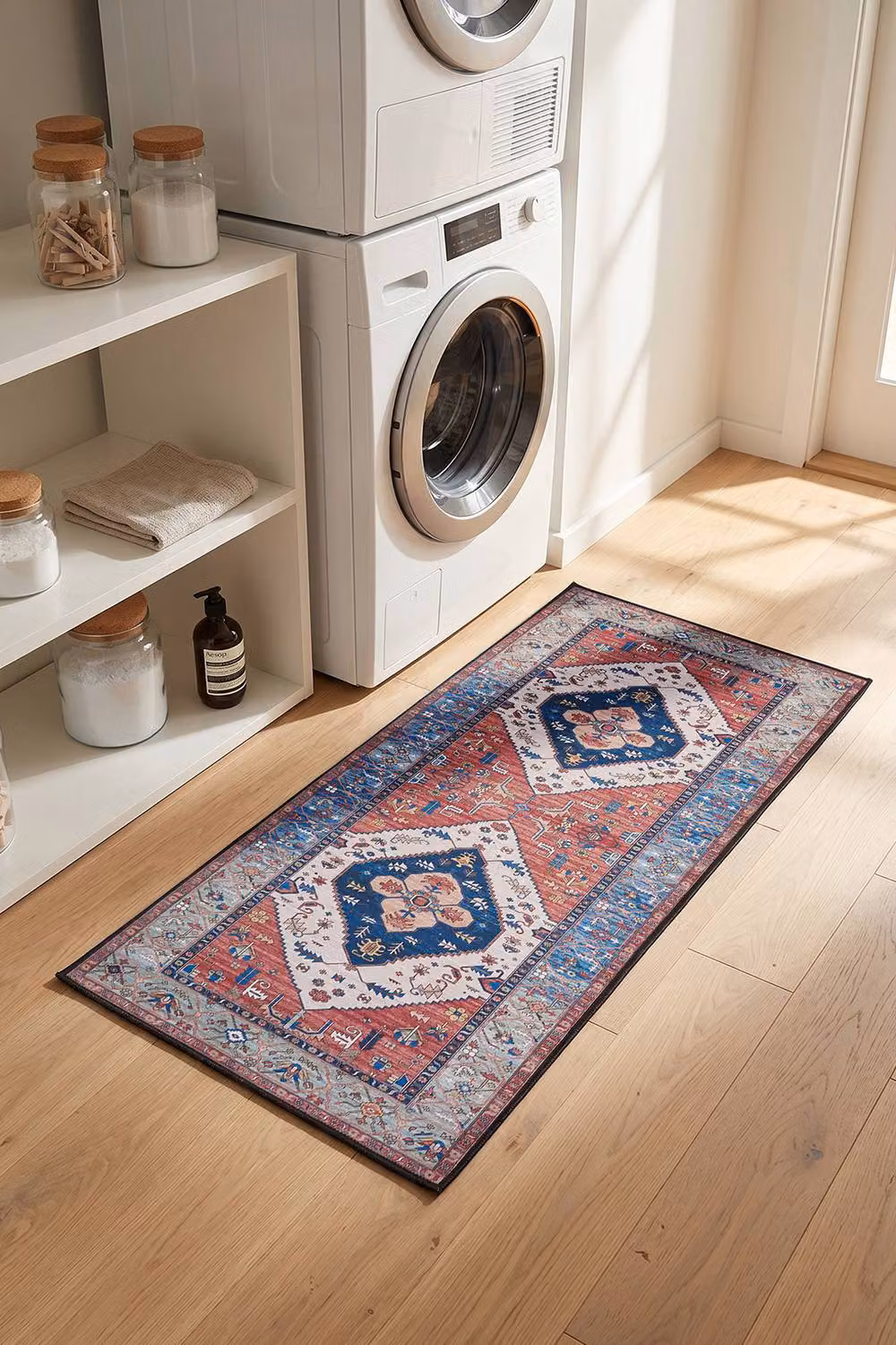 Living and Home Bohemian-Inspired Non-Slip Rectangular Runner Rug in Red and Multicolour, W: 50 cm, L: 120 cm – 3