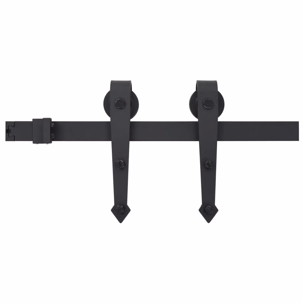Berkfield Home Sliding Door Hardware Kit, Black Steel – 2