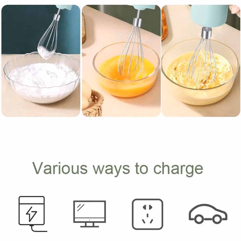 FLAVORA 3-in-1 Portable Electric Hand Blender Mixer and Processor Chopper in Green – 3