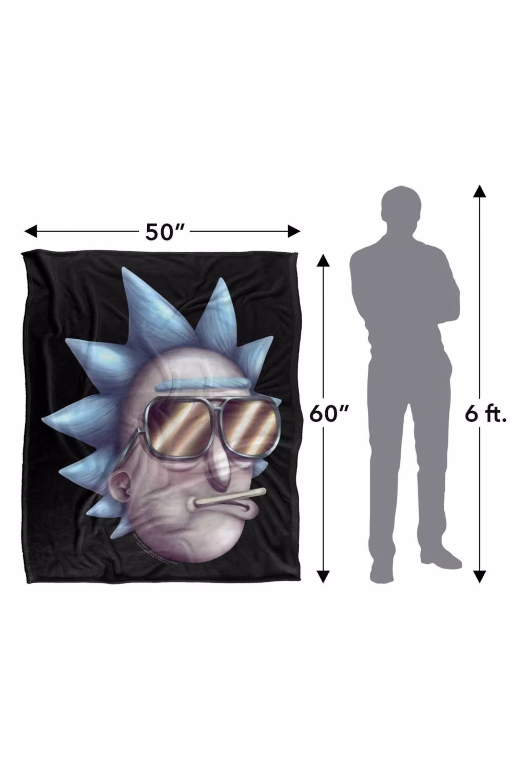 LOGOVISION Rick and Morty Cool Rick Alternate Reality Super Soft Fleece Throw Blanket, Multicolour, W: 152 cm, D: 127 cm – 8