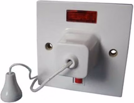 McAlpine 45A Double Pole Ceiling Pull Switch with Neon Indicator in White – 1