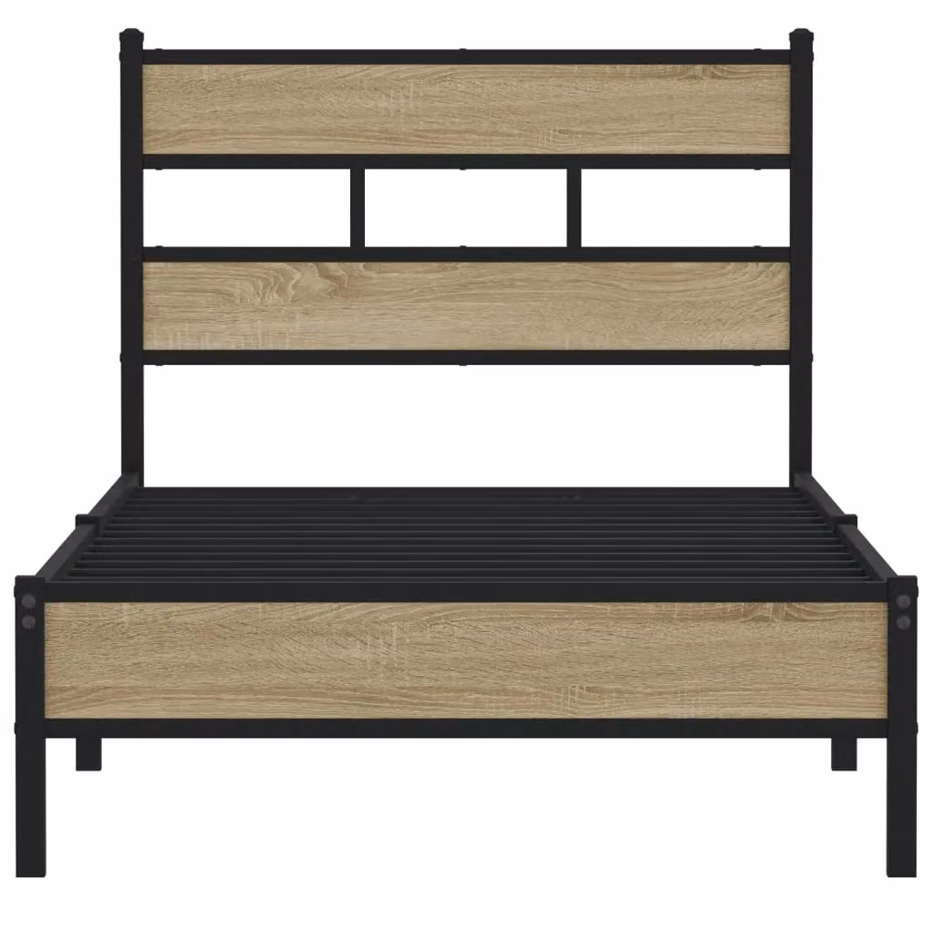 Berkfield Home Small Single Bed Frame in Sonoma Oak Brown, W/D/H: 75 x 190 cm – 3