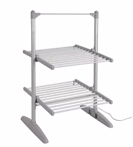 Groundlevel Lightweight Aluminium Heated Electric Clothes Airer in Silver