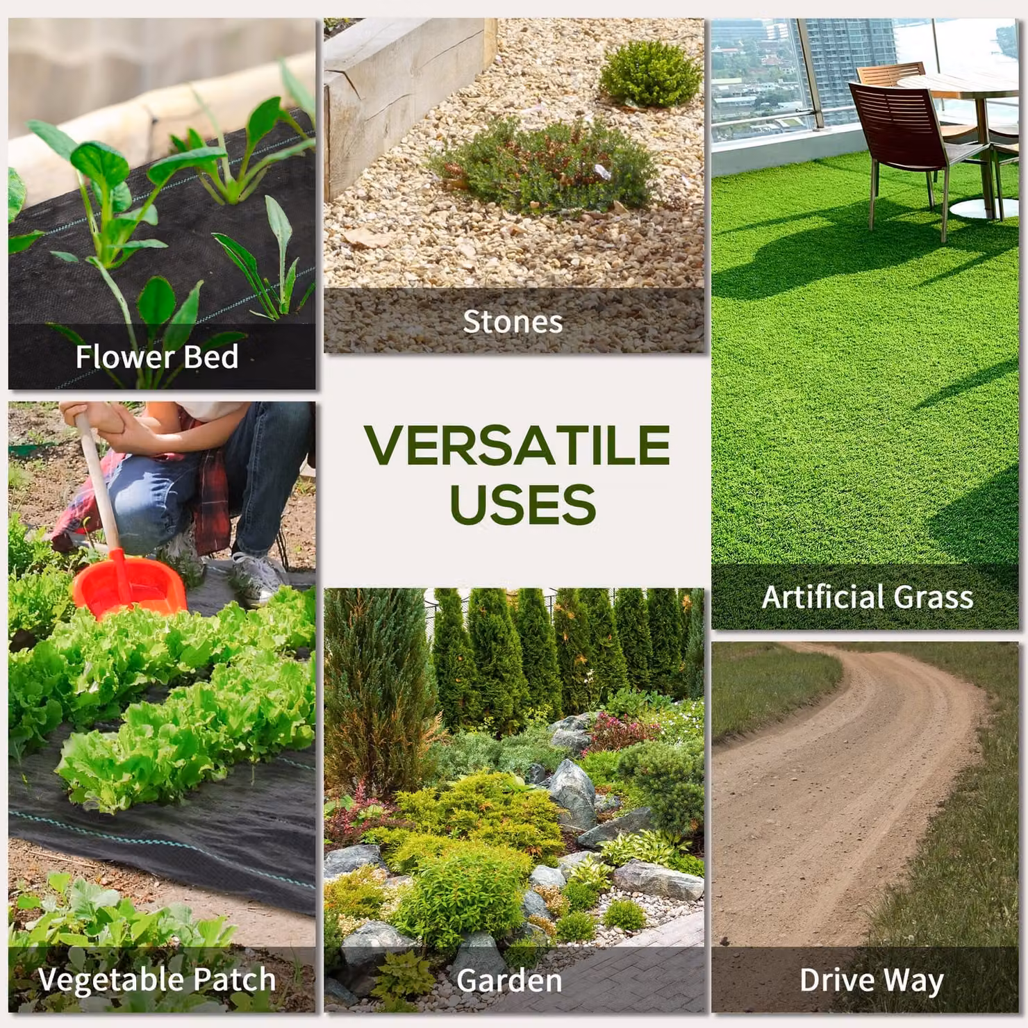 Outsunny Heavy Duty Black Weed Control Membrane for Landscaping, Driveways, Gravel and Lawns, W: 2 m, L: 100 m – 6