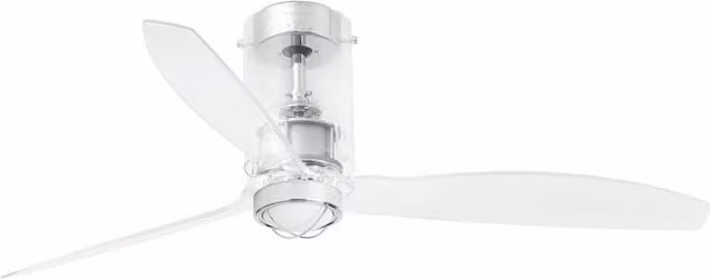 Faro Mini-Tube LED Transparent Ceiling Fan with DC Motor and Remote Control, Yellow