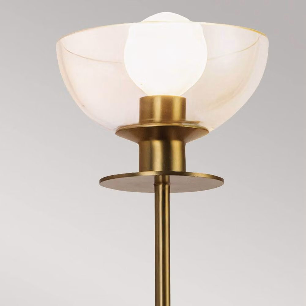 Netlighting Alora Mood Sylvia Contemporary Wall Lamp in Brushed Gold with Glass Dome and E14 Socket – 2