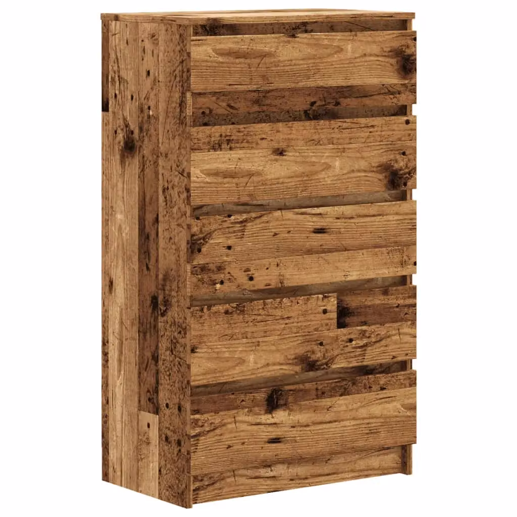 Berkfield Home Drawer Cabinet in Old Wood Brown, W/D/H: 60 x 36 x 103 cm – 2