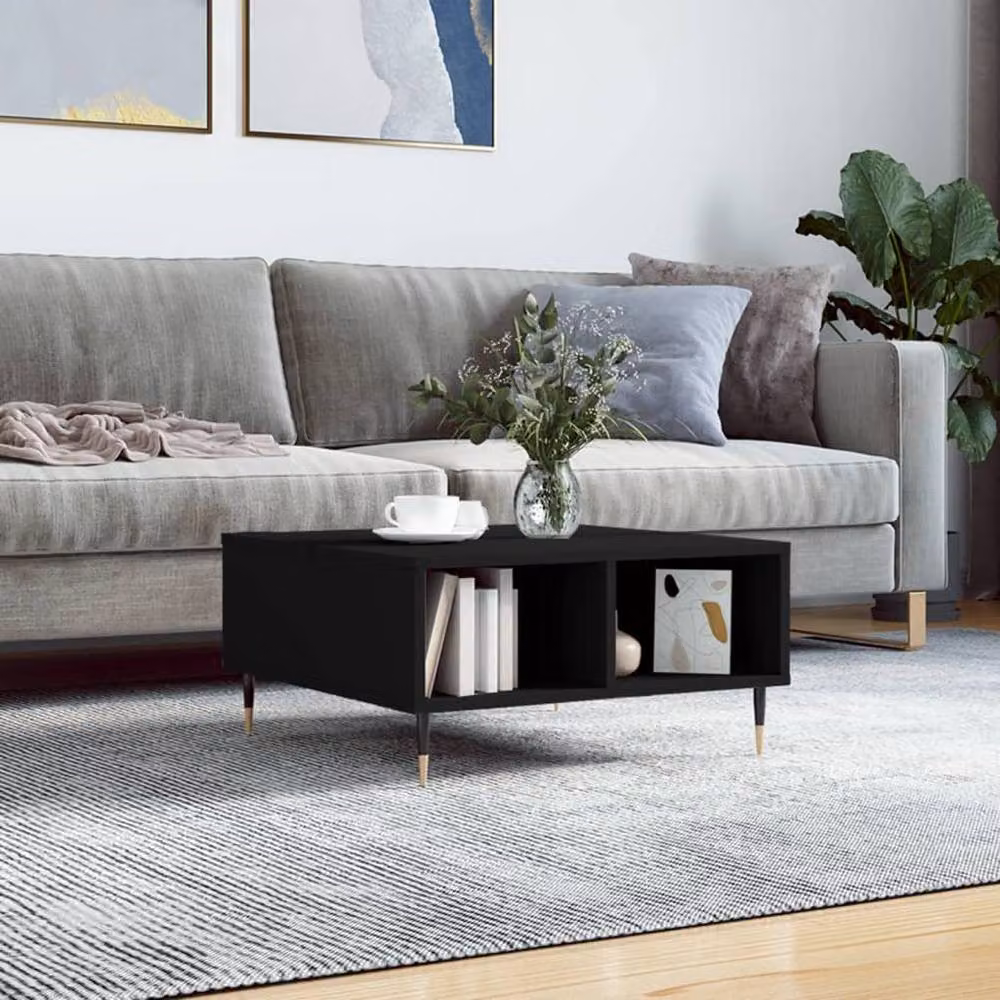 Berkfield Home Decorative Square Coffee Table in Black, W/D/H: 60 x 60 x 30 cm – 2