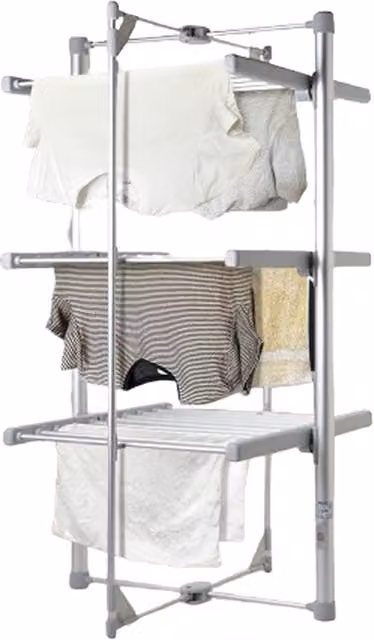 Downton 3 Tier Electric Heated Clothes Drying Rack in Silver