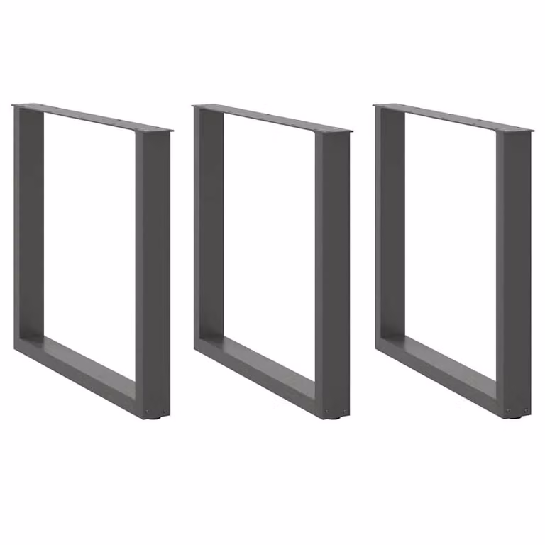 Berkfield Home Modern U-Shaped Coffee Table Legs, 3 Piece Set, Anthracite Grey Powder-Coated Steel, W: 90 cm, H: 72.5 cm