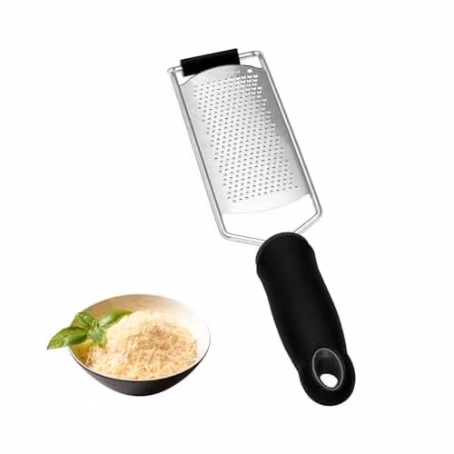 Innoteck Stainless Steel Rectangular Zester in Silver with Protective Case and Ergonomic Handle