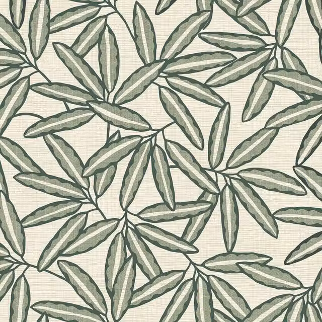 Belgravia Green Leaf Textured Botanical Floral Vinyl Wallpaper Roll