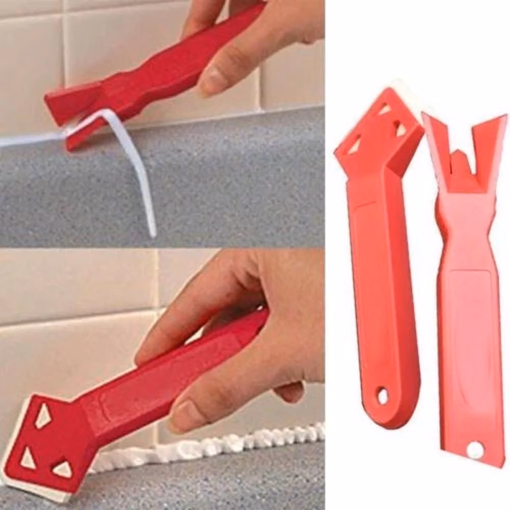 VOGREX 2-Piece Silicone Caulk Remover Tool Kit in Red and Multicolour – 4