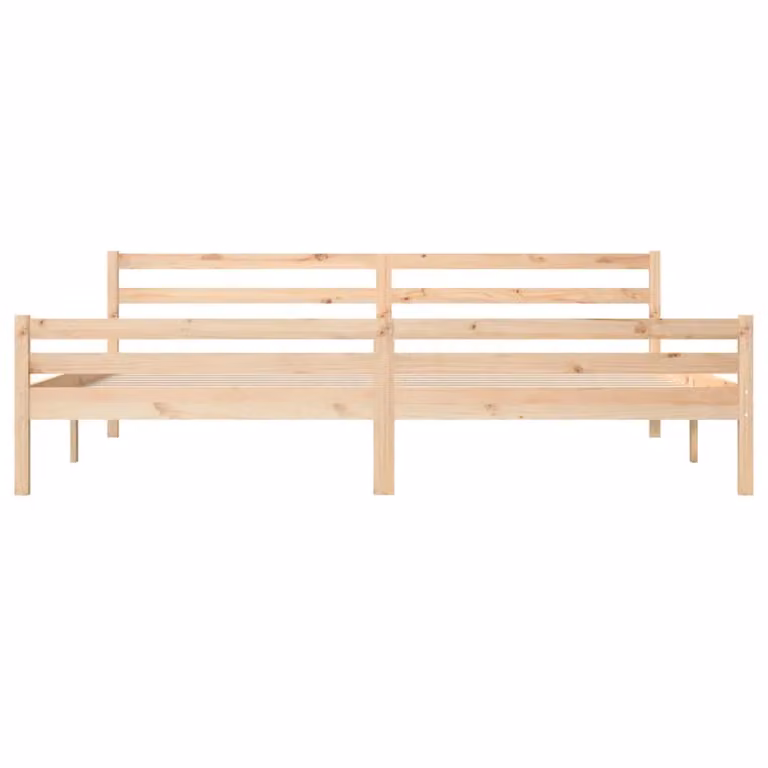Berkfield Home Solid Wood Pine Bed Frame, Brown, W/D/H: 200 x 200 cm