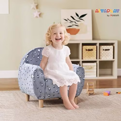 AIYAPLAY Kids Glow in the Dark Single Armchair Toddler Tub, Grey, W/D/H: 55 x 40 x 55 cm – 2