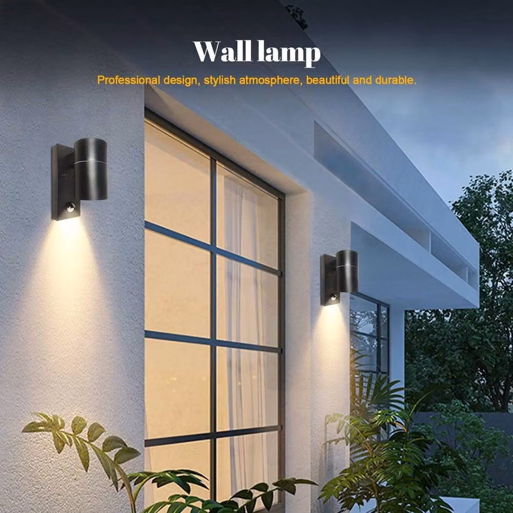 Kelvenix Black Aluminium Outdoor Wall Light with PIR Motion Sensor and GU10 Bulb Holder – 5
