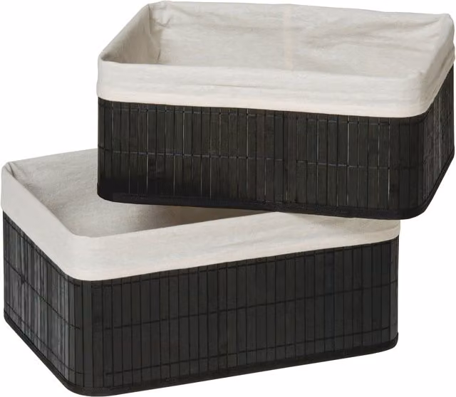 Orsina Kankyo Bamboo Storage Boxes, Black, Set of 2 – 2