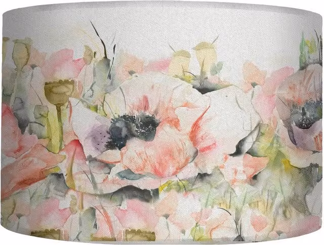 Voyage Maison Papavera Eva Floral Cylinder Lampshade in Raspberry Red and Pink Multicolour – 1
