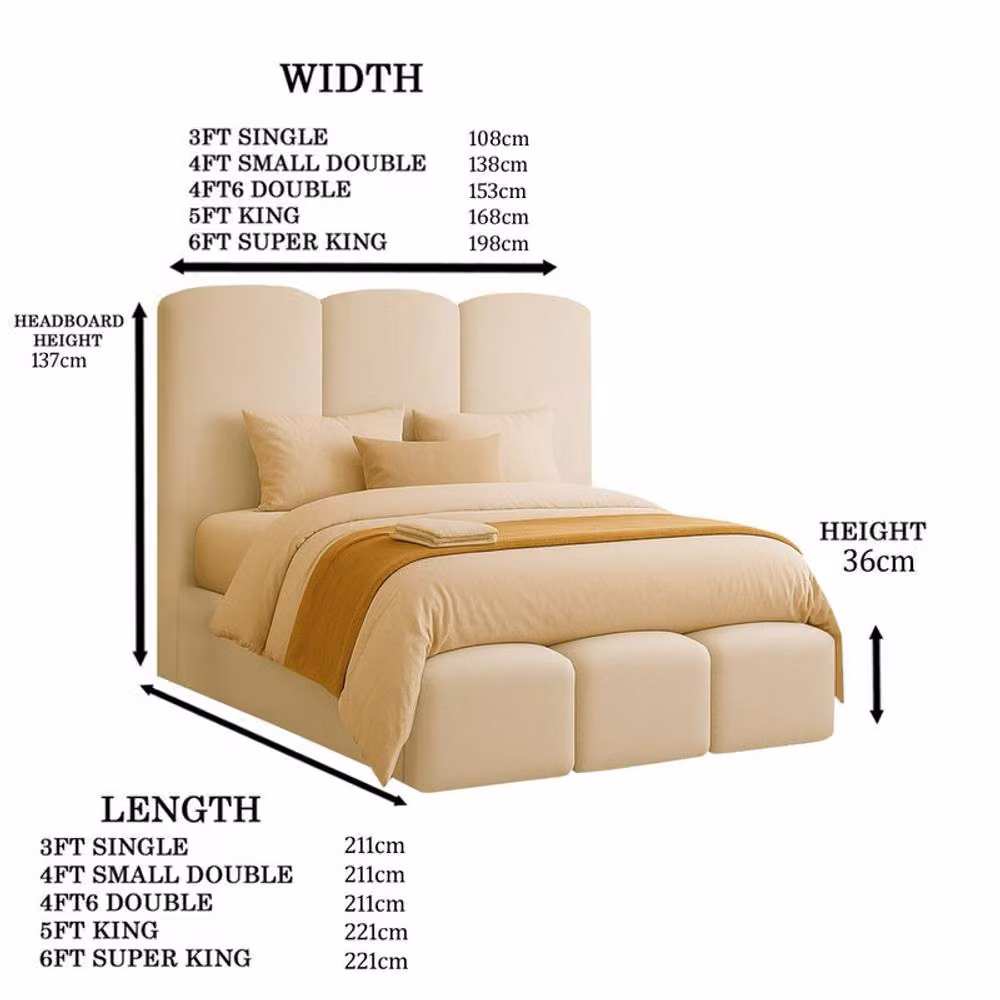 Desire Deco Rivas Upholstered Storage Bed in Beige, W/D/H: 140 x 200 x 137.16 cm – 2