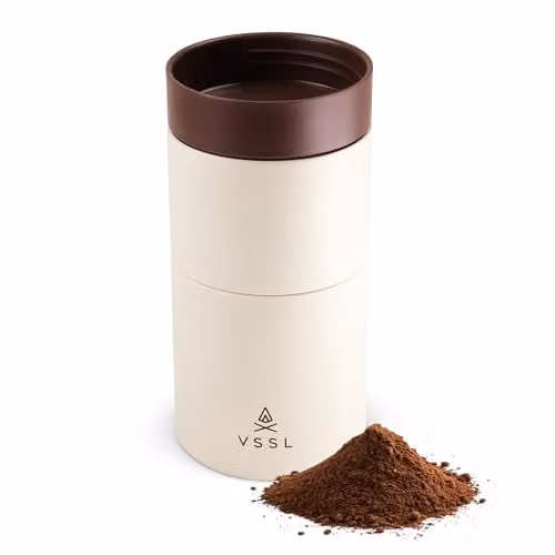 VSSL Nest Pour Over Coffee Set with 10 oz Double Walled Mug, Beige – 1