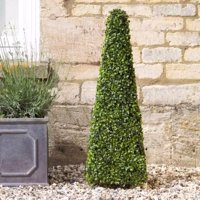 Marco Paul 60cm Artificial Boxwood Obelisk in Green – 1