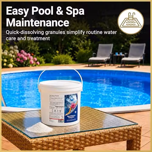 SHATCHI Stabilised Chlorine Granules for Hot Tubs, Spas and Swimming Pools, 5 kg – 5