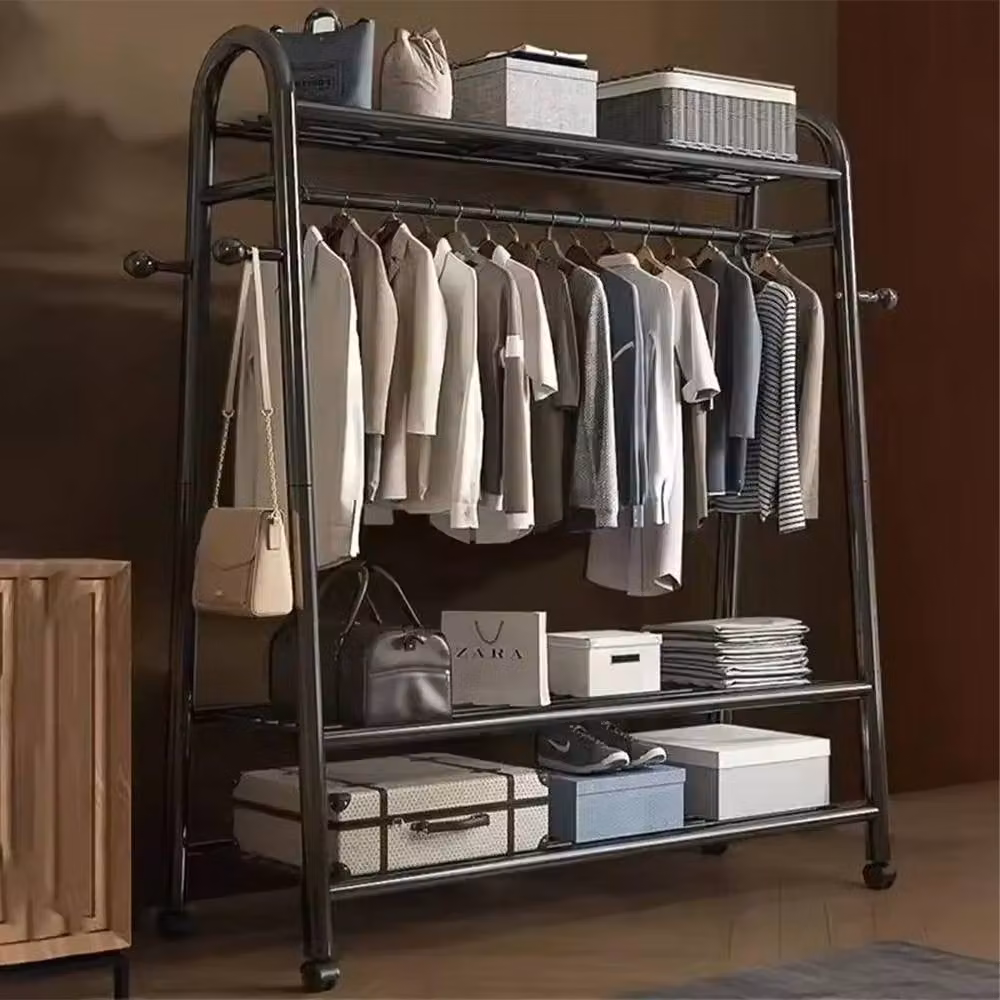 Havendro Heavy Duty Double Clothes Rail Rack Garment Hanging Stand in Matt Black, W/D/H: 120 x 41 x 160 cm – 3